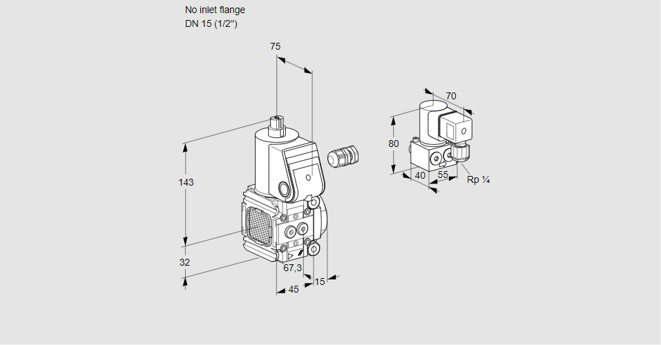 Клапан эл.магнитный газовый VAS 1-/15R/NW