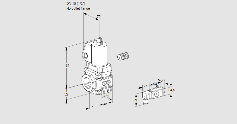 Клапан эл.магнитный газовый VAS 115/-R/NKGL