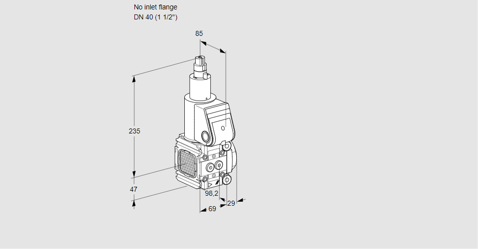 Клапан эл.магнитный газовый VAS 2-/40R/LW