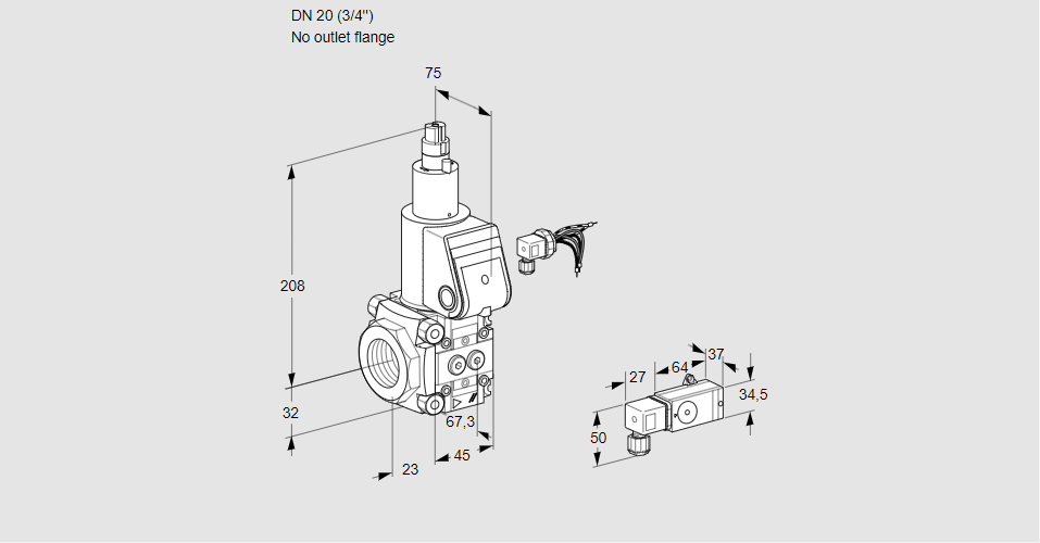 Клапан эл.магнитный газовый VAS 120/-R/LW