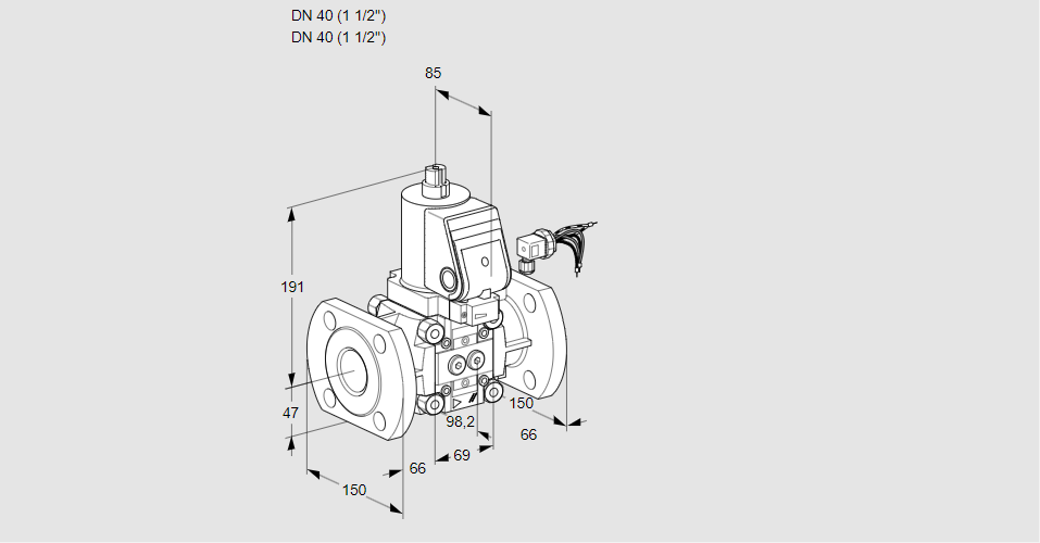 Клапан эл.магнитный газовый VAS 240F/NKSR