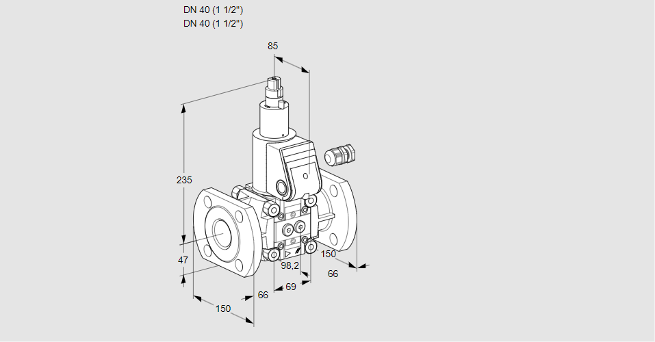 Клапан эл.магнитный газовый VAS 240F/LK