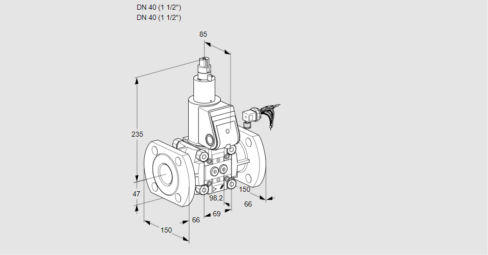 Клапан эл.магнитный газовый VAS 240F/LK
