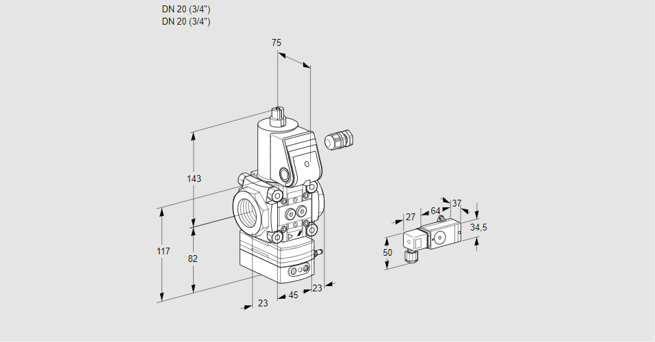 Регулятор давления с эл.магнитным клапаном VAD 120R/NW-100A
