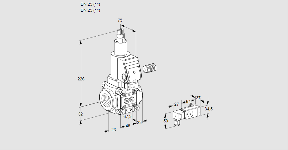 Клапан эл.магнитный газовый VAS 125R/LWSR