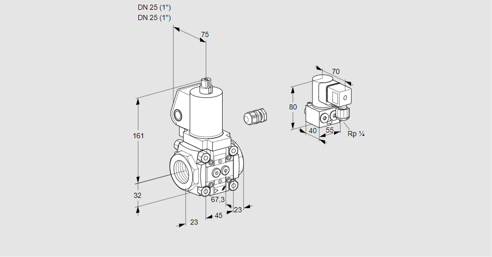 Клапан эл.магнитный газовый VAS 125R/NWGL