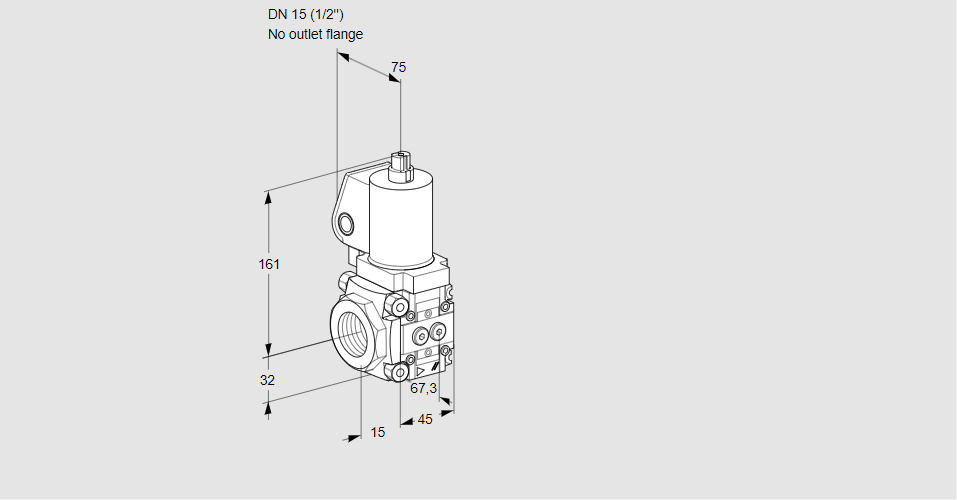 Клапан эл.магнитный газовый VAS 115/-R/NWGL