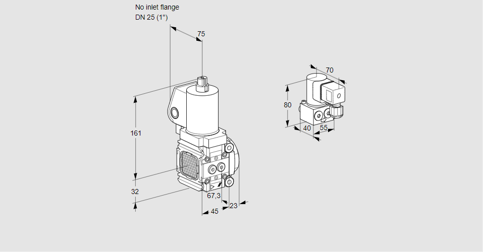 Клапан эл.магнитный газовый VAS 1-/25R/NWSL