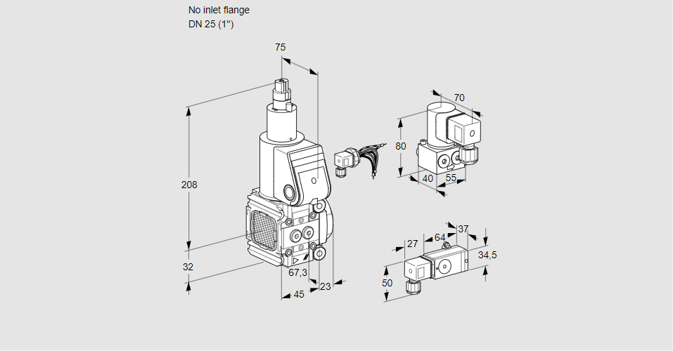 Клапан эл.магнитный газовый VAS 1-/25R/LW