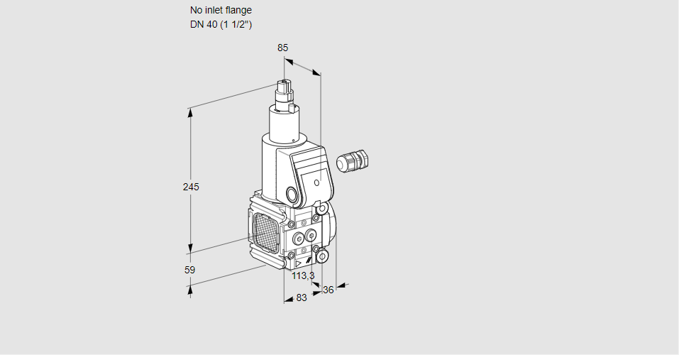 Клапан эл.магнитный газовый VAS 3-/40R/LW