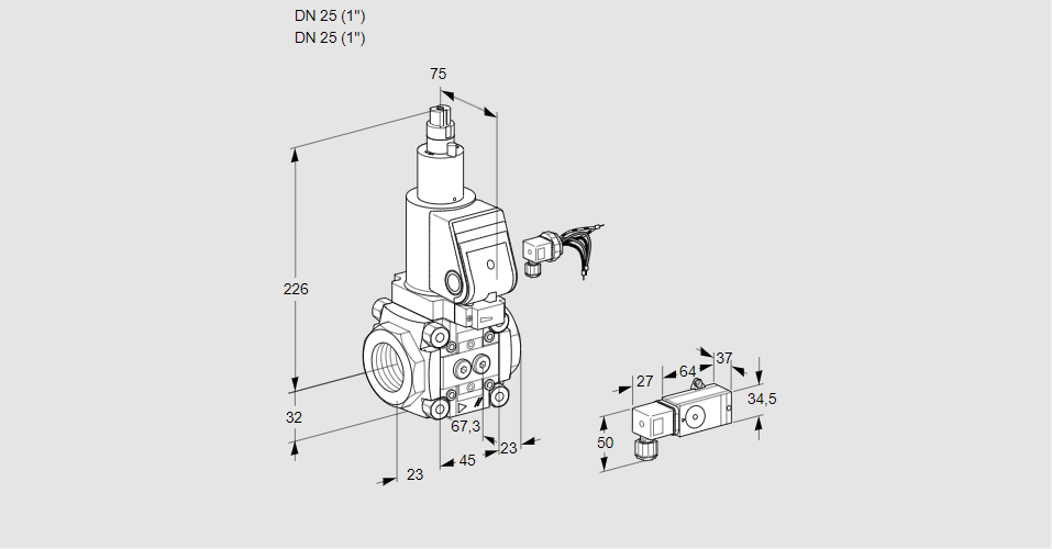 Клапан эл.магнитный газовый VAS 125R/LWSR