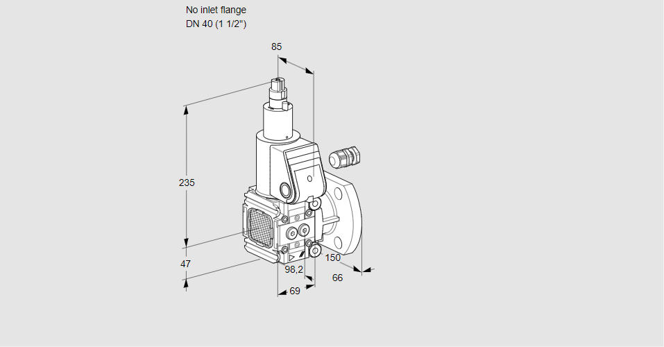 Клапан эл.магнитный газовый VAS 2-/40F/LW