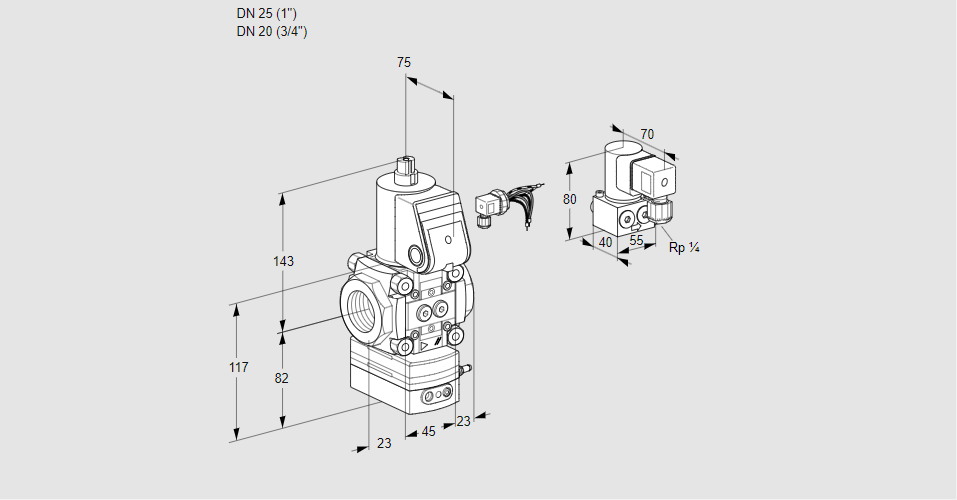 Регулятор давления с эл.магнитным клапаном VAD 125/20R/NW-50A