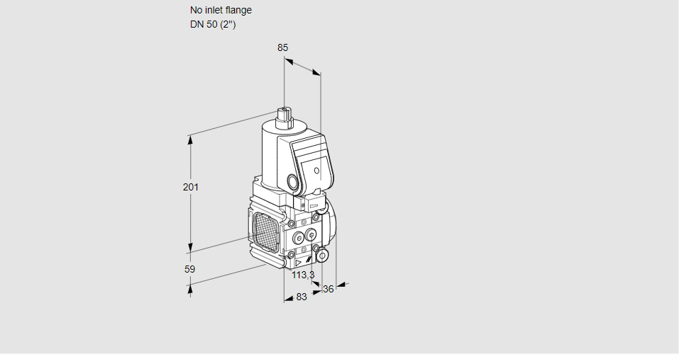 Клапан эл.магнитный газовый VAS 3-/50R/NWSR