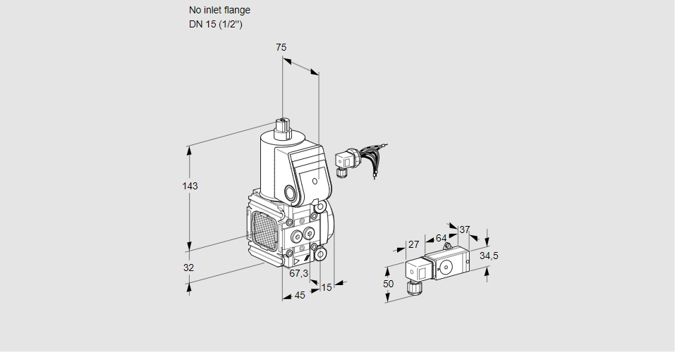 Клапан эл.магнитный газовый VAS 1-/15R/NW