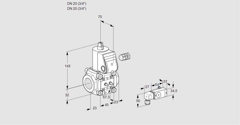 Клапан эл.магнитный газовый VAS 120R/NW
