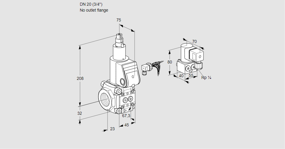 Клапан эл.магнитный газовый VAS 120/-R/LW