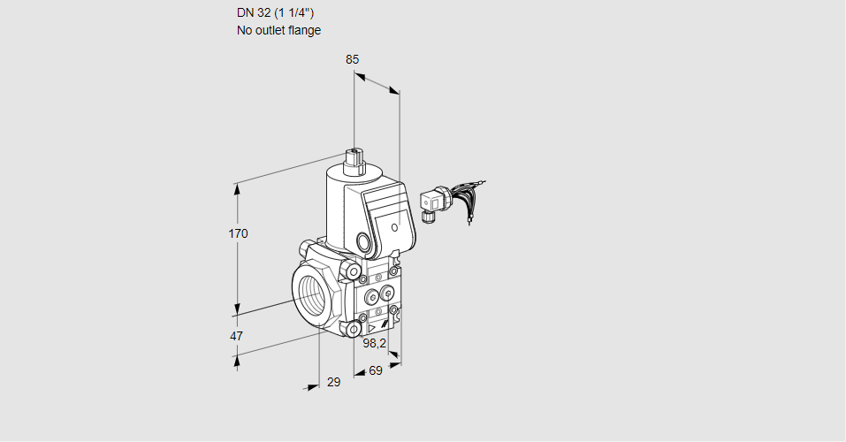 Клапан эл.магнитный газовый VAS 232/-R/NK