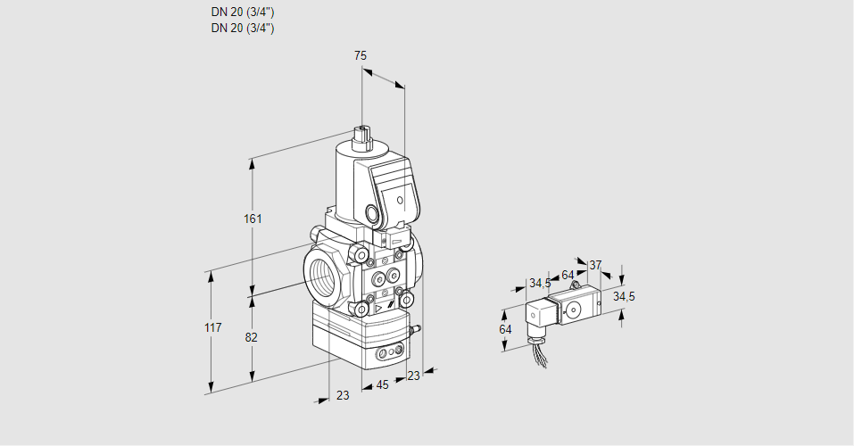 Регулятор давления с эл.магнитным клапаном VAD 1T20N/NQSR-100A