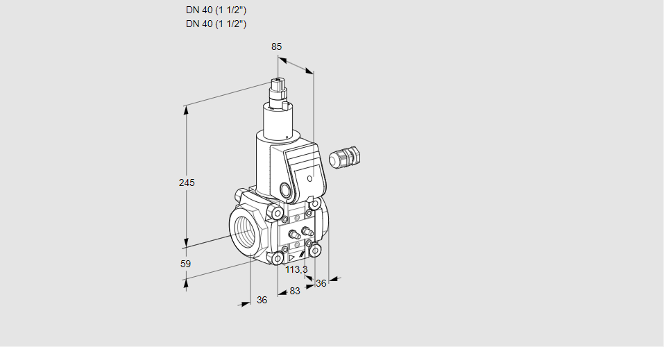 Клапан эл.магнитный газовый VAS 340R/LW