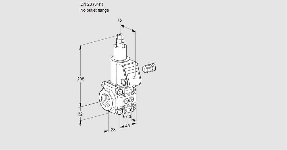 Клапан эл.магнитный газовый VAS 120/-R/LK