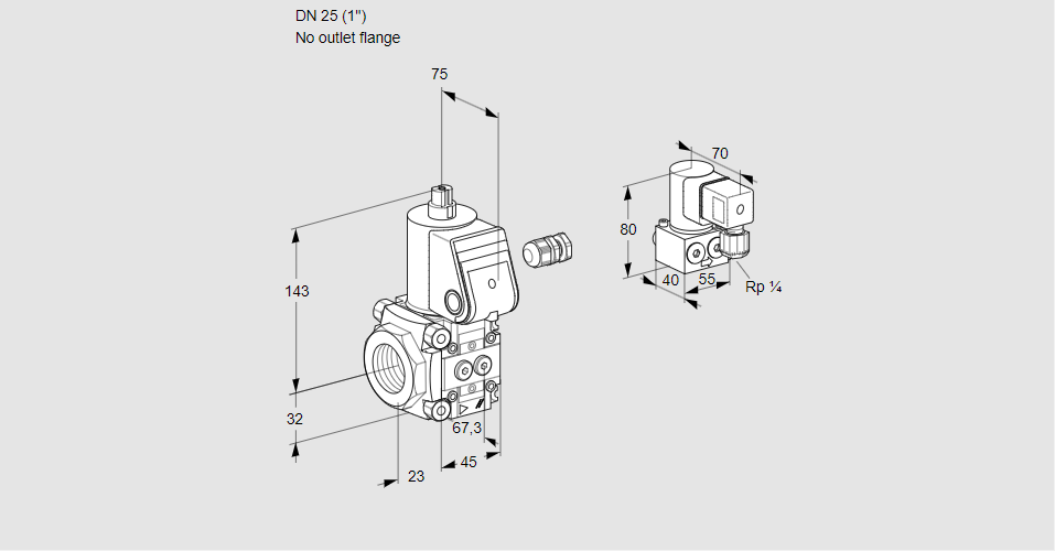 Клапан эл.магнитный газовый VAS 125/-R/NW
