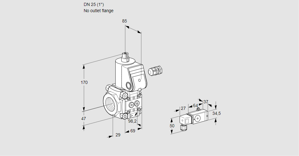 Клапан эл.магнитный газовый VAS 225/-R/NK