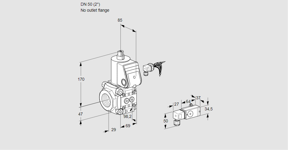 Клапан эл.магнитный газовый VAS 250/-R/NW