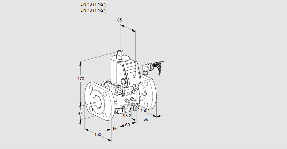 Клапан эл.магнитный газовый VAS 240F/NW