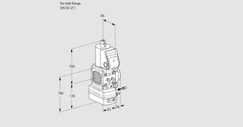 Регулятор соотношения газ/воздух 1:1  с эл.магнитным клапаном VAG 3-/50R/NQAE