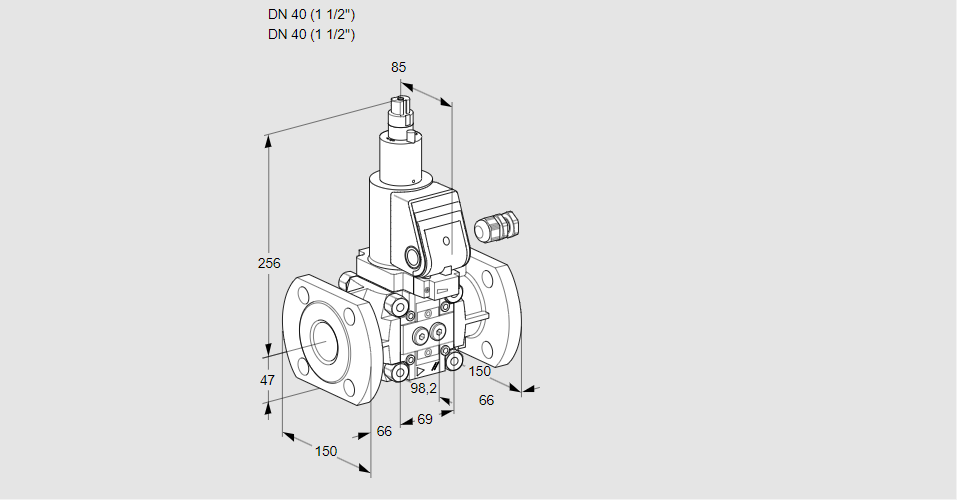 Клапан эл.магнитный газовый VAS 240F/LKGR