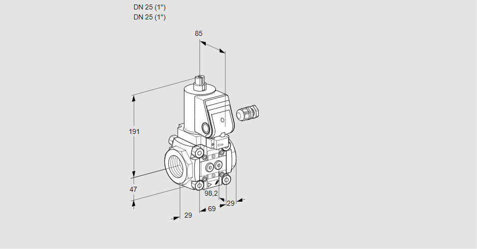 Клапан эл.магнитный газовый VAS 225R/NKSR