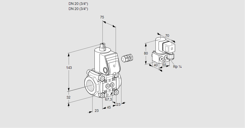 Клапан эл.магнитный газовый VAS 120R/NW