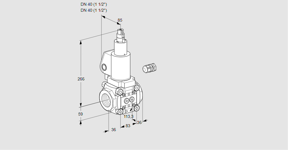 Клапан эл.магнитный газовый VAS 340R/LWGL