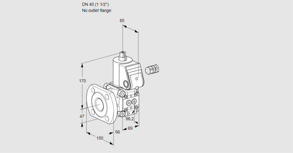 Клапан эл.магнитный газовый VAS 240/-F/NK