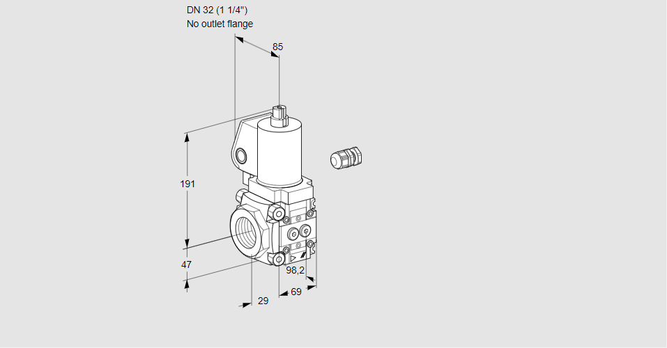 Клапан эл.магнитный газовый VAS 232/-R/NWGL