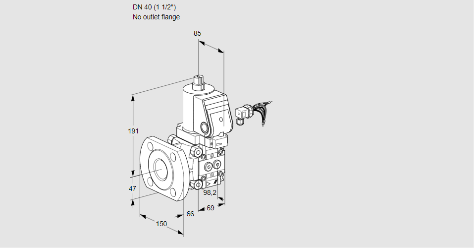 Клапан эл.магнитный газовый VAS 240/-F/NWGR