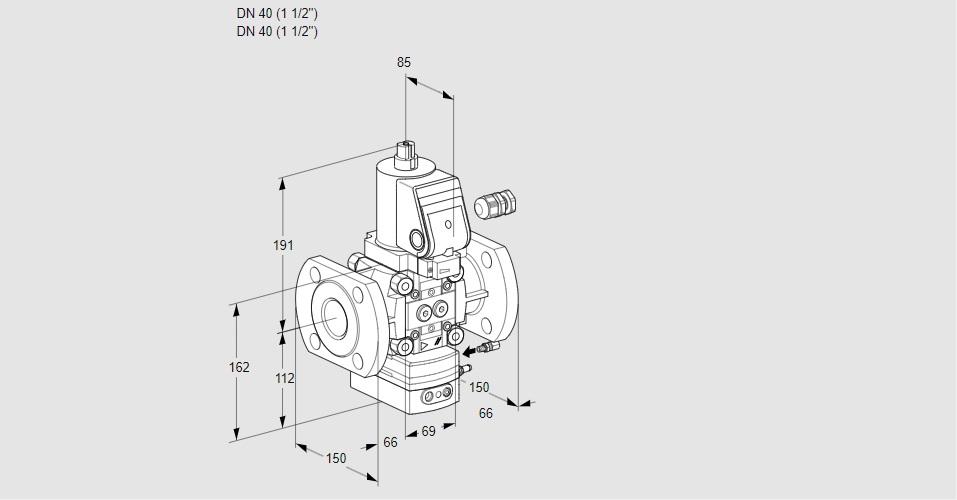 Регулятор соотношения газ/воздух 1:1  с эл.магнитным клапаном VAG 240F/NWGRAE