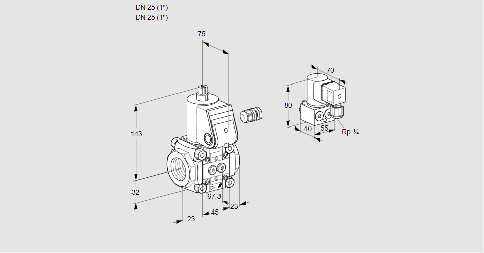 Клапан эл.магнитный газовый VAS 125R/NW