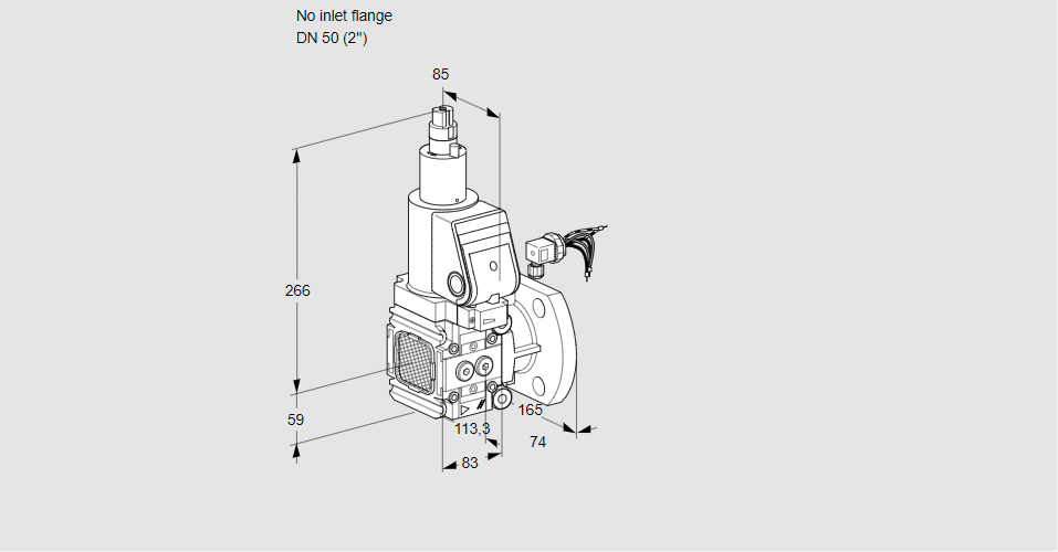 Клапан эл.магнитный газовый VAS 3-/50F/LKGR