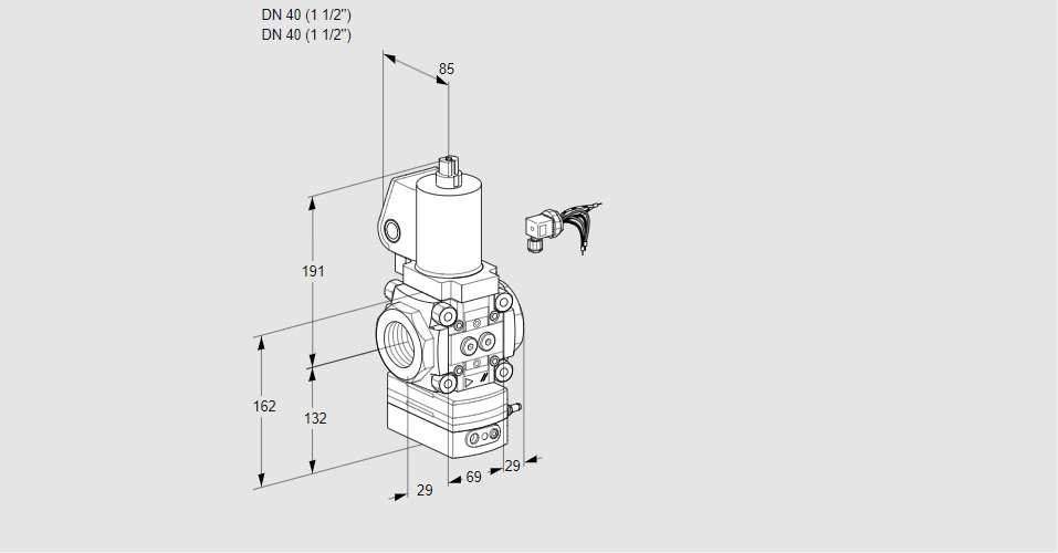 Регулятор соотношения газ/воздух с эл.магнитным клапаном VAV 240R/NWGLAK