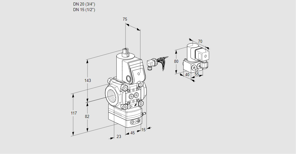 Регулятор давления с эл.магнитным клапаном VAD 120/15R/NW-50B