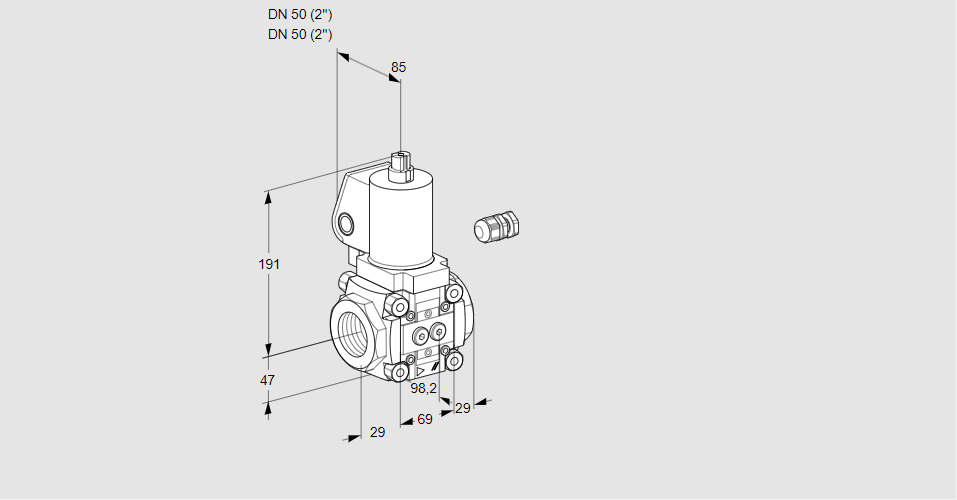 Клапан эл.магнитный газовый VAS 250R/NKSL
