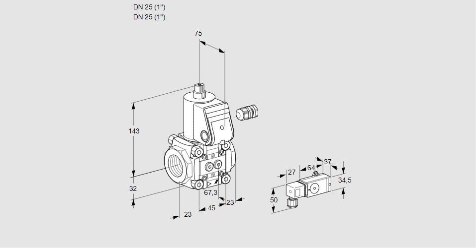 Клапан эл.магнитный газовый VAS 125R/NW