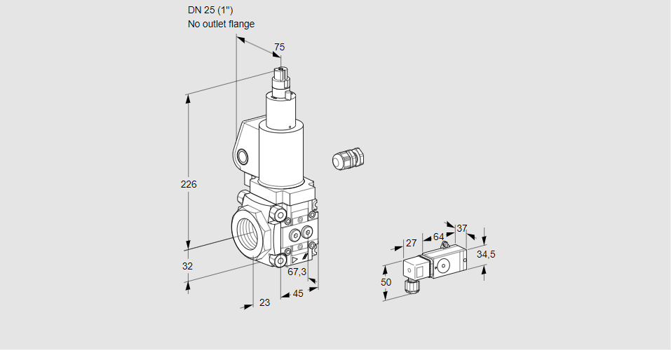 Клапан эл.магнитный газовый VAS 125/-R/LWGL