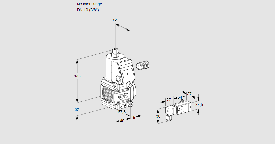 Клапан эл.магнитный газовый VAS 1-/10R/NK