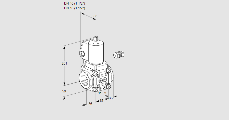 Клапан эл.магнитный газовый VAS 340R/NWGL