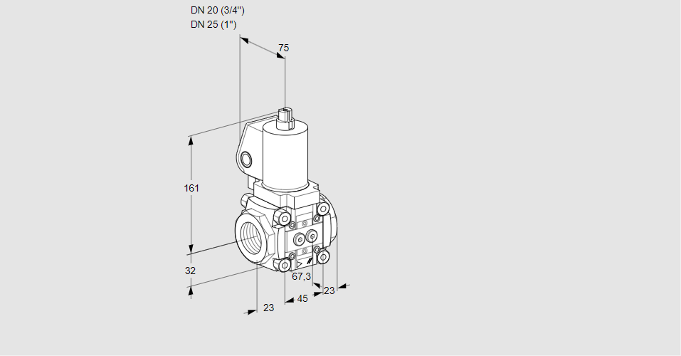 Клапан эл.магнитный газовый VAS 120/25R/NWGL