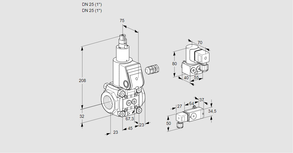 Клапан эл.магнитный газовый VAS 125R/LW