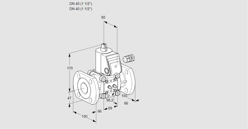Клапан эл.магнитный газовый VAS 240F/NW